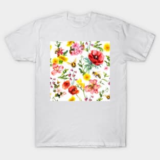 Bees and Honey in the garden print T-Shirt